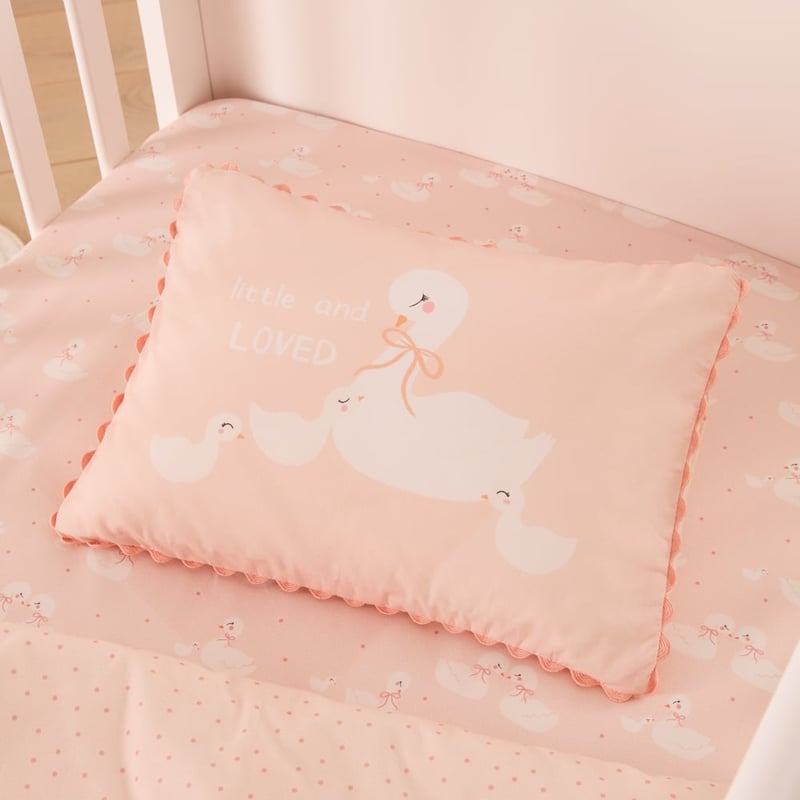 Swan Little And Loved Cot Text Pillowcase