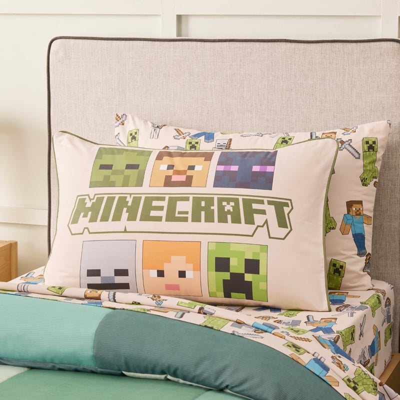 Minecraft Natural Text Pillowcase