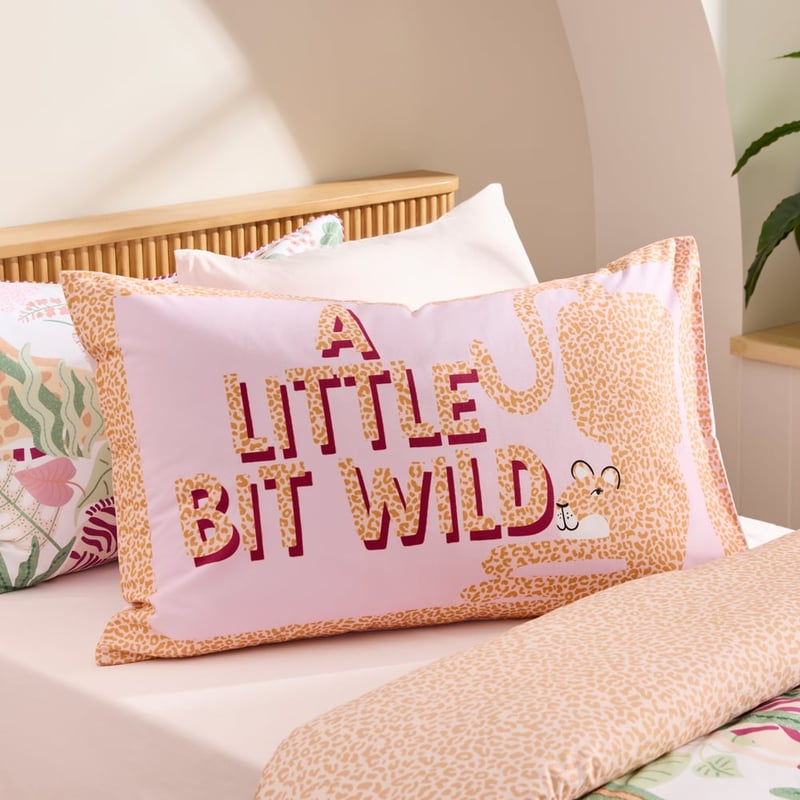 A Little Bit Wild Text Pillowcase