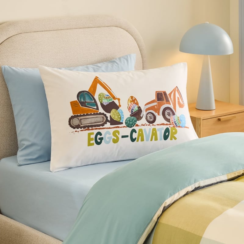 Eggs-Cavator White Pillowcase