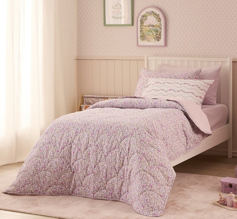 Heirloom Quilted Coverlet Pink
