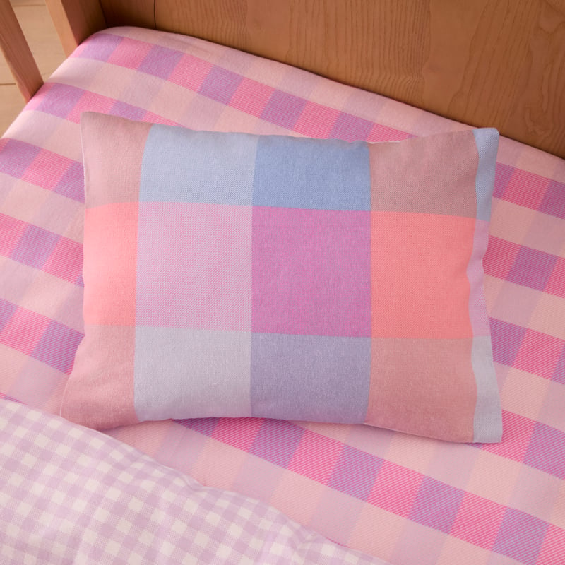 Parker Check Pink Flannelette Cot Quilt Cover Set