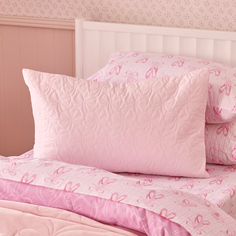 Bow Pink Quilted Quilt Cover Set