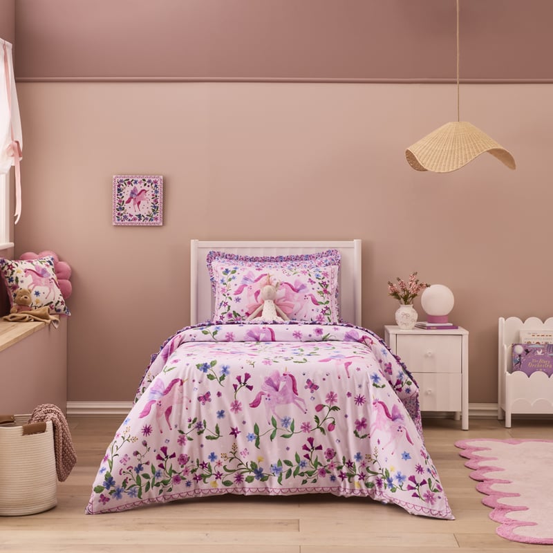 Meadow Unicorn Pink Quilt Cover Set