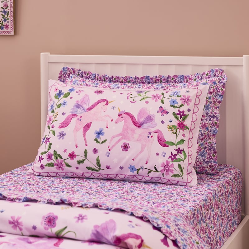Meadow Unicorn Pink Quilt Cover Set