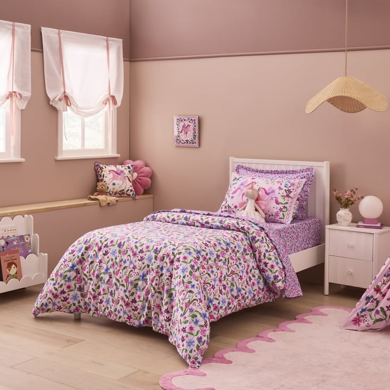 Meadow Unicorn Pink Quilt Cover Set