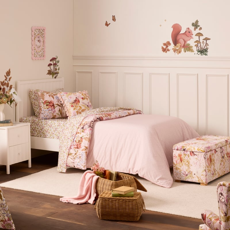 Fleur Harris Woodland Quilted Velvet Bedlinen Pink