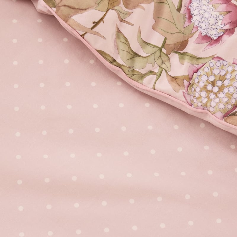 Fleur Harris Woodland Pink Velvet Quilted Cot Quilt Cover Set