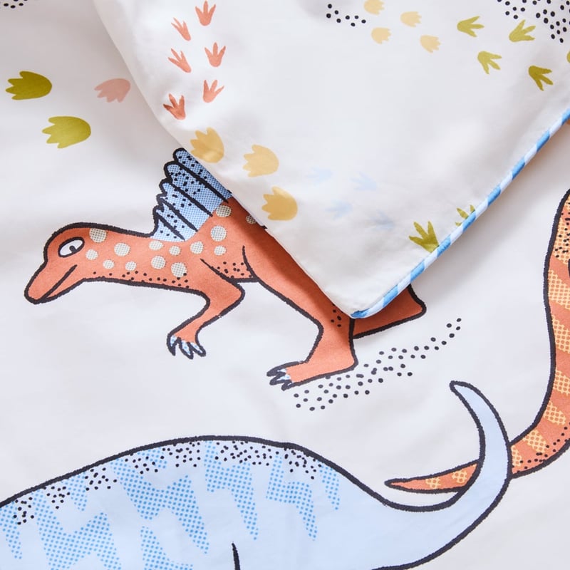 Dino Walk Natural Quilt Cover Set