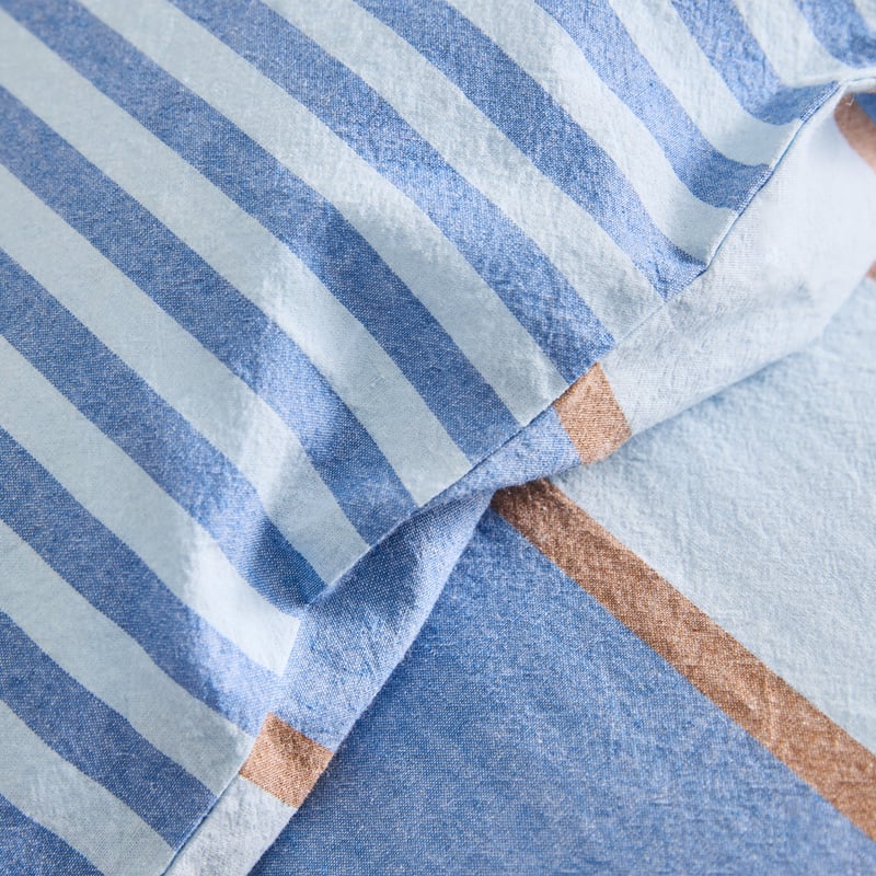 Stonewashed Chocolate Dallas Stripe Quilt Cover Set