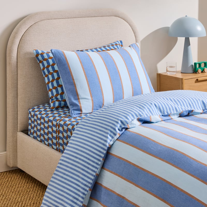 Stonewashed Chocolate Dallas Stripe Quilt Cover Set