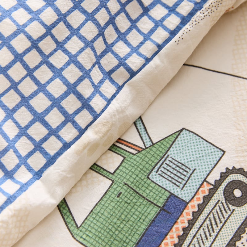 Stonewashed Natural Dig It Cot Quilt Cover Set