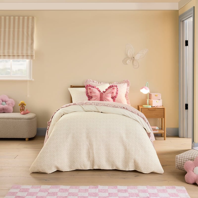 Heirloom Everbloom Natural Quilt Cover Set