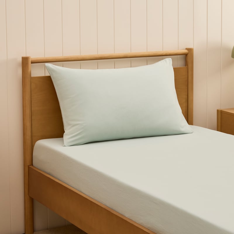 Stonewashed Cotton Soft Sage Fitted Sheet Set