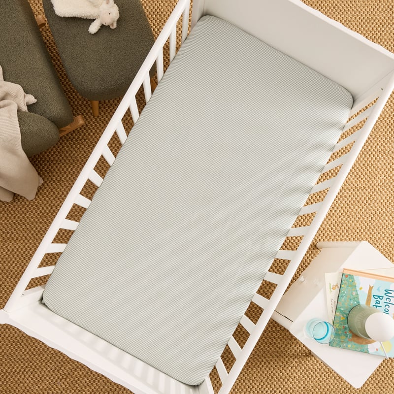 Tully Gingham Sage Fitted Sheets Pack of 2