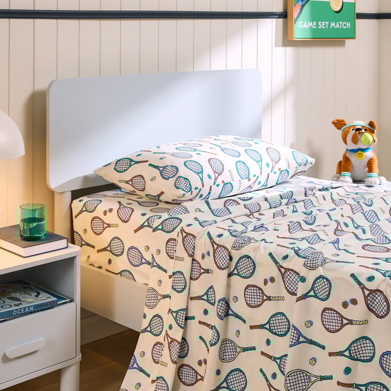Tennis Time Off White Sheet Set