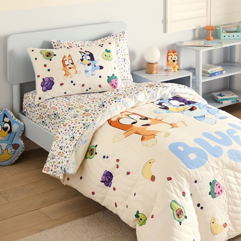 Bluey Fruity Fun Quilted Quilt Cover Set