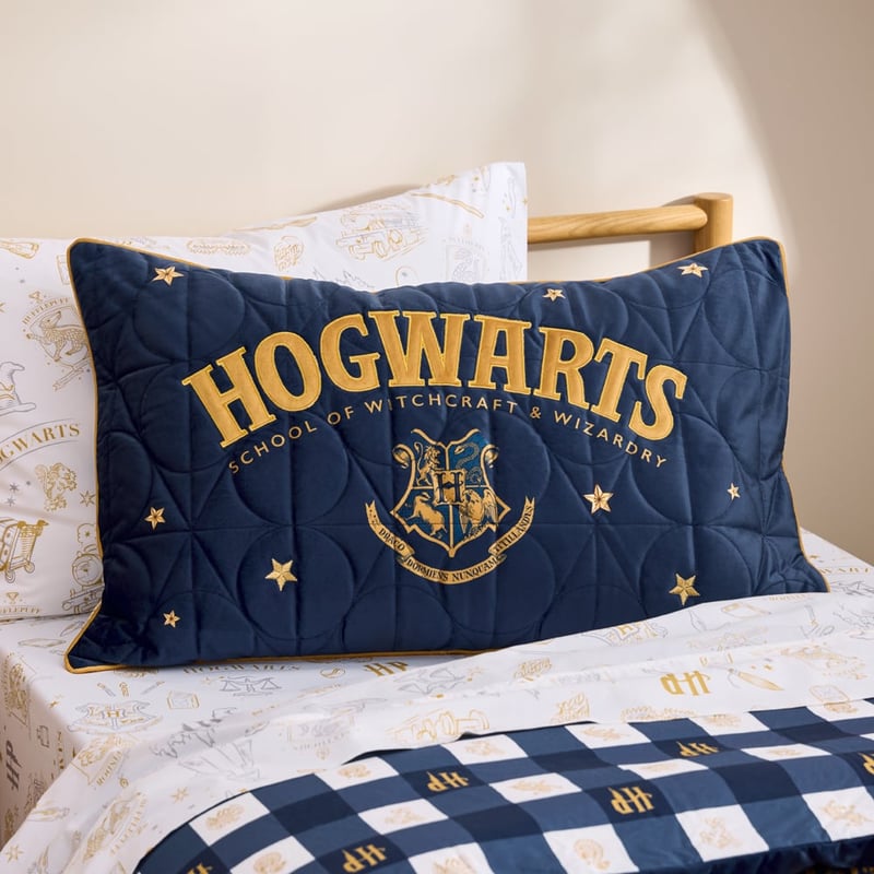 Harry Potter Hogwarts Navy Quilted Quilt Cover Set