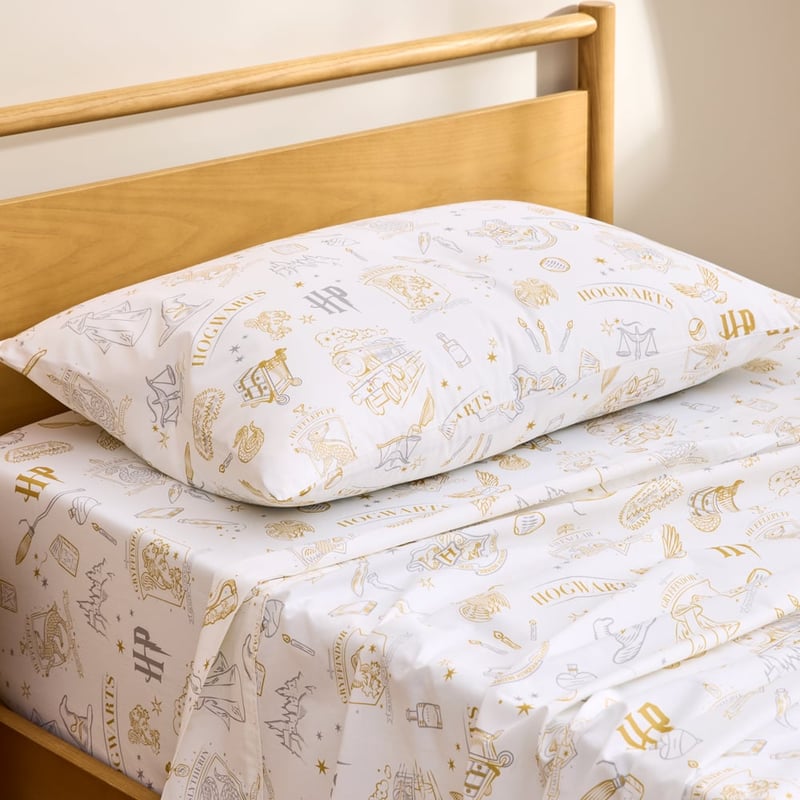 Harry Potter Hogwarts White Sheet Set 
