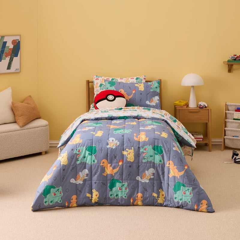 Pokémon Navy Quilted Quilt Cover Set