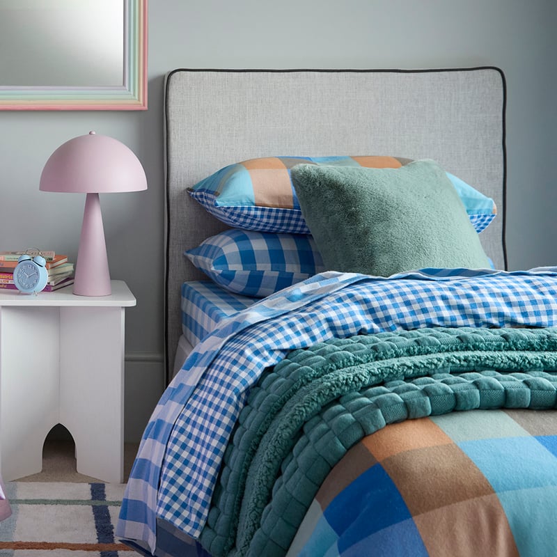 Checkerboard Green Marle Jersey Sherpa Blanket