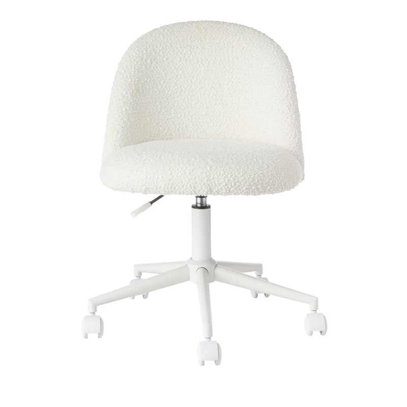 Snow White Boucle Desk Chair