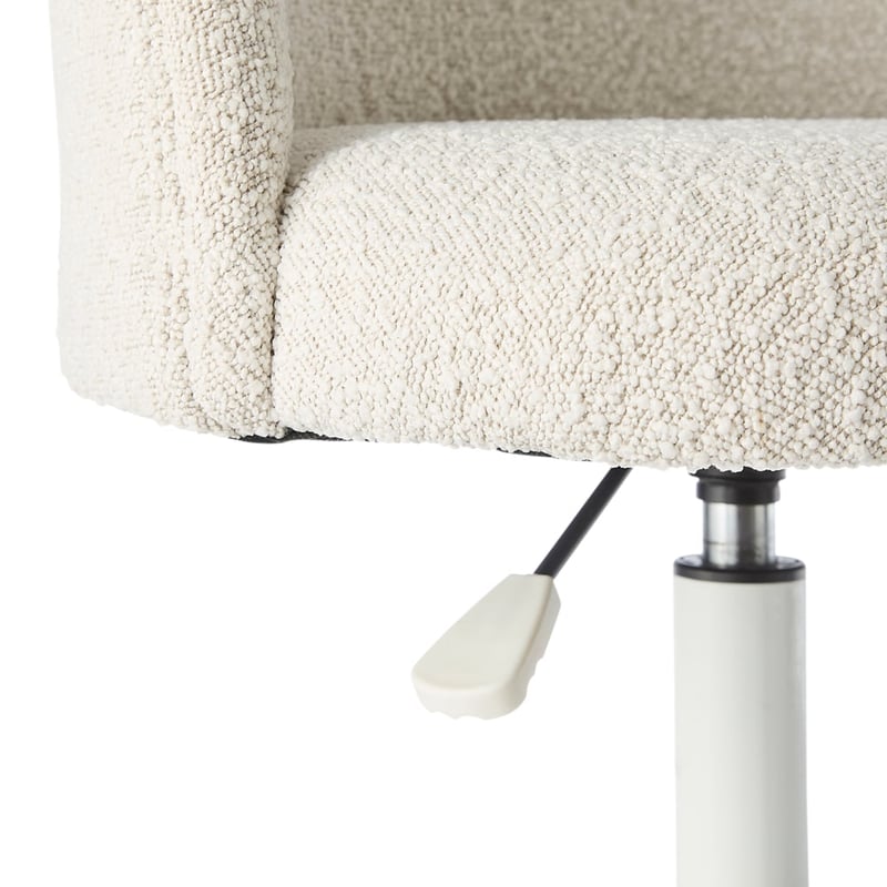 White Boucle Kids Desk Chair