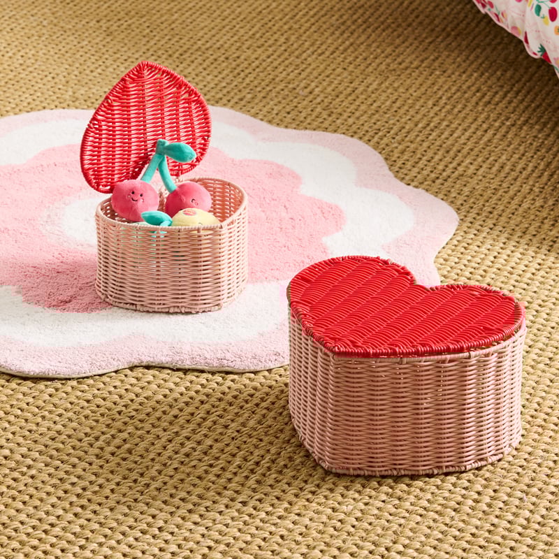 Sweet Heart Pink Storage Basket