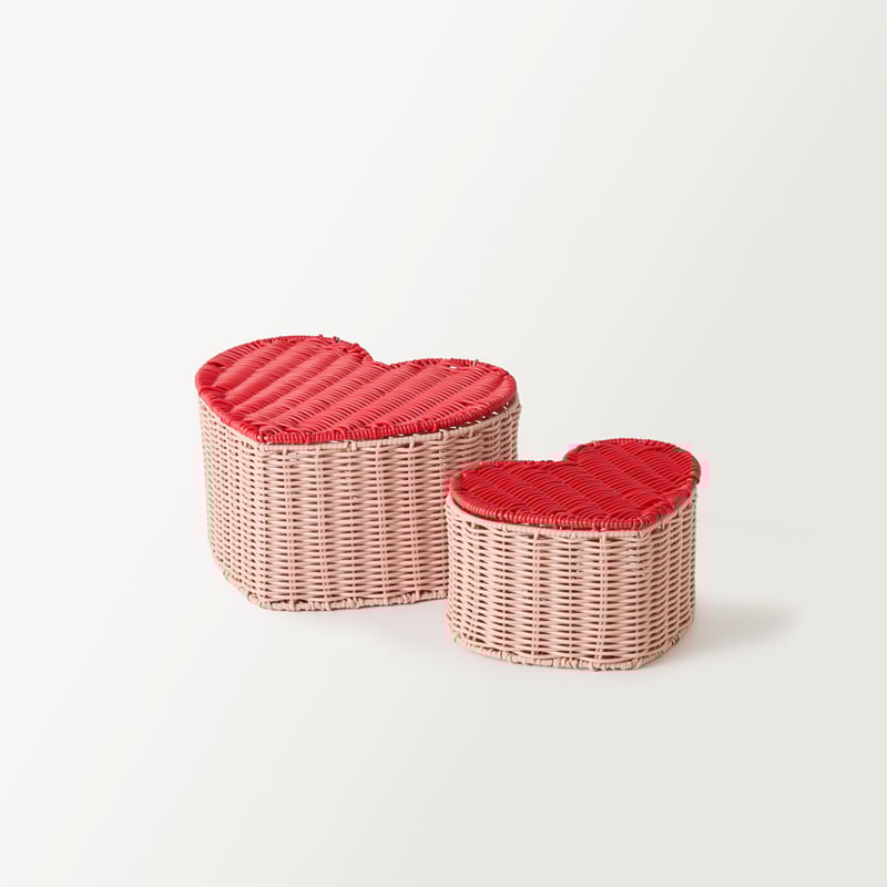 Sweet Heart Pink Storage Basket
