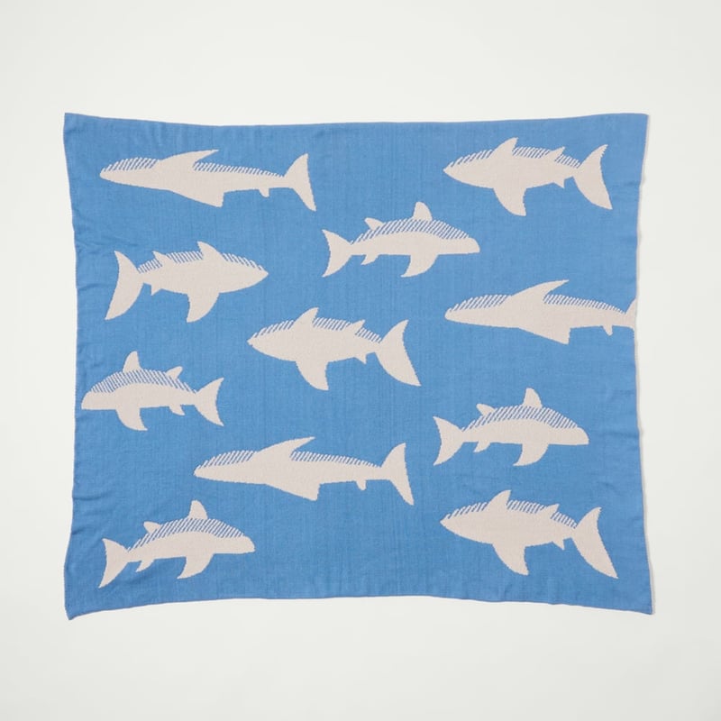 Cuddlesome Blue Sharks Throw