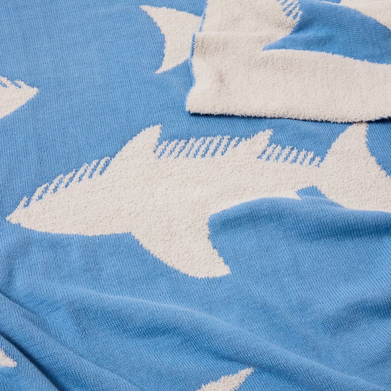 Cuddlesome Blue Sharks Throw