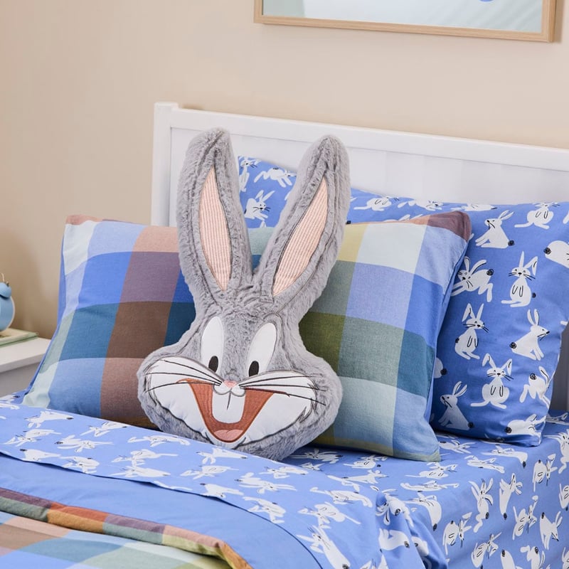 Looney Tunes Light Grey Bugs Bunny Cushion