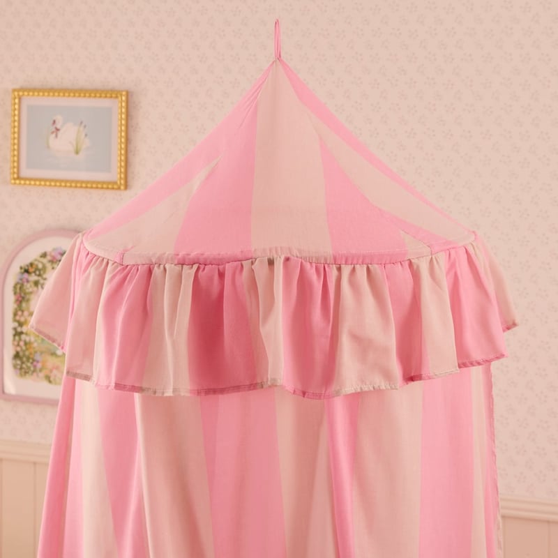 Heirloom Pinks Stripe Ruffle Canopy