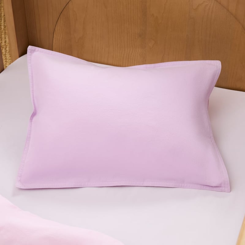 Stonewashed Cotton Chambray Pink & Lilac Cot Quilt Cover Set