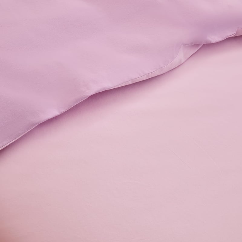 Stonewashed Cotton Chambray Pink & Lilac Quilt Cover Set