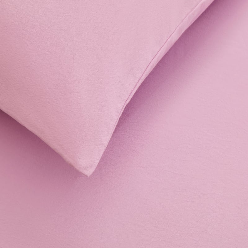 Stonewashed Cotton Lilac Fitted Sheet Set