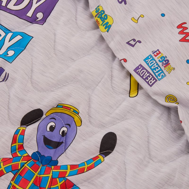 The Wiggles Grey Marle Quilted Cot Quilt Cover Set