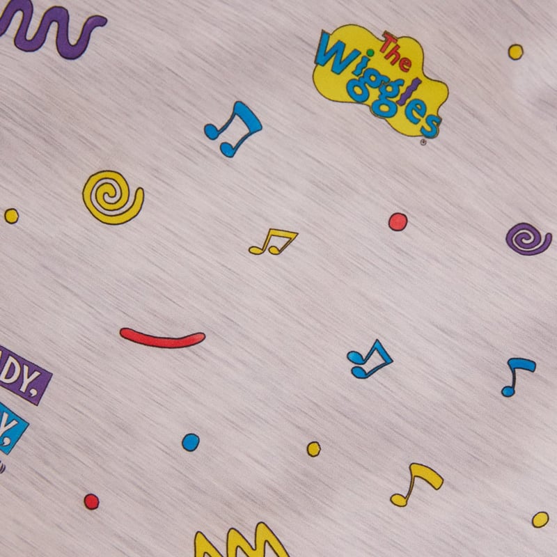 The Wiggles Grey Marle Quilted Cot Quilt Cover Set