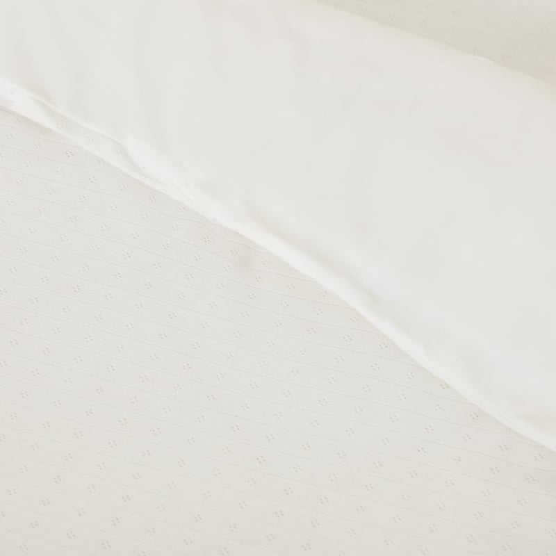 Jersey Pointelle Off White Cot Quilt Cover Set