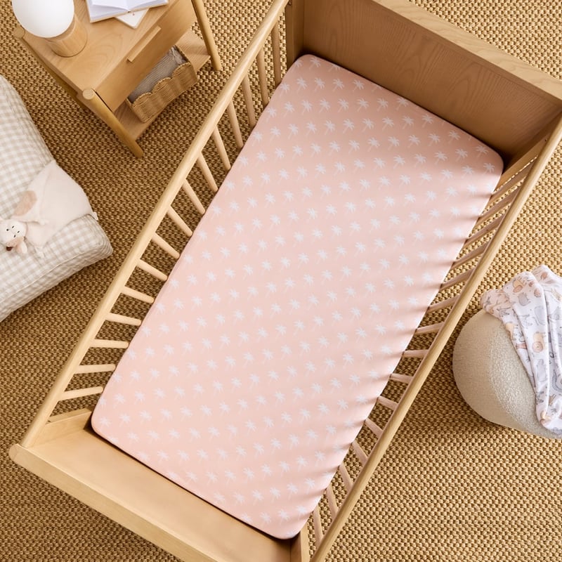 Safari Palm Jersey Sheets Tan Fitted Sheets Pack of 2