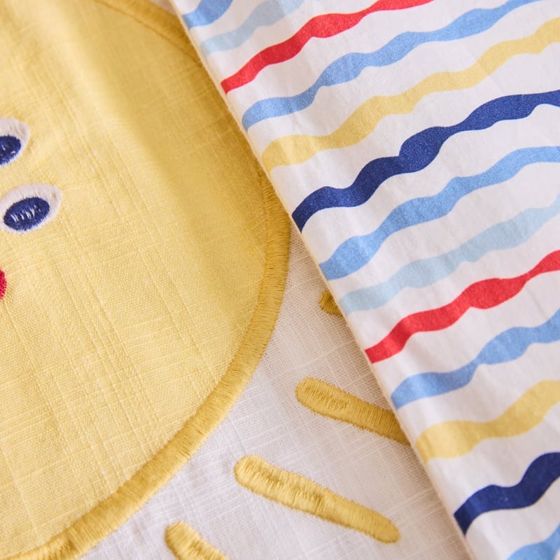 Hello Sunshine White Cot Quilt Cover Set