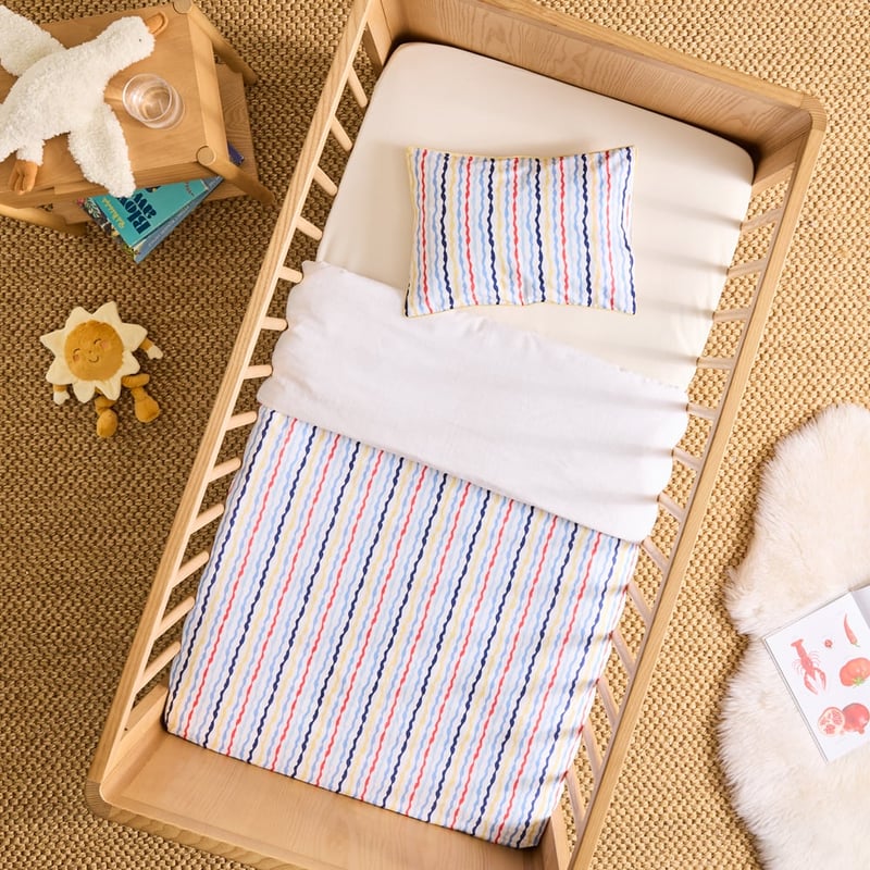 Hello Sunshine White Cot Quilt Cover Set