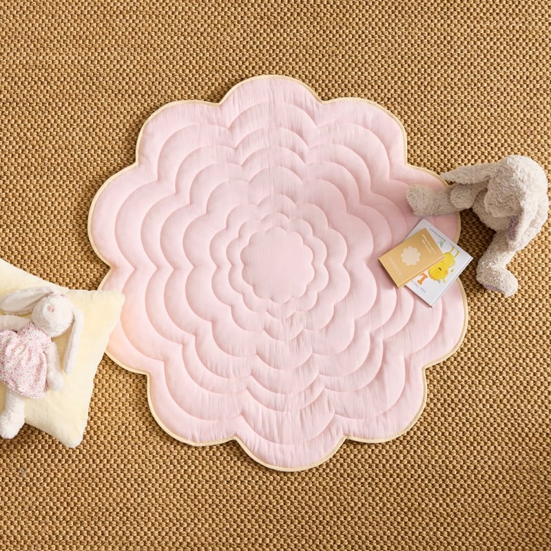 Baby Pink & Lemon Flower Play Mat