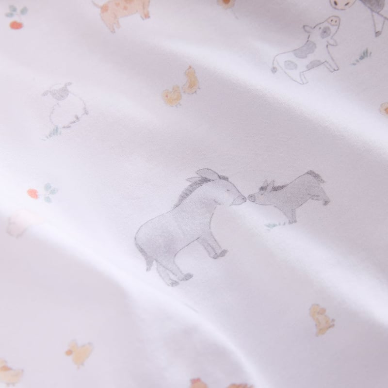 Farm Family Off White Cotton Jersey Baby Swaddles Pack of 2