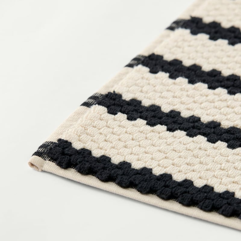 European Kadikoy Stripe Black & Natural Turkish Cotton Towel Range