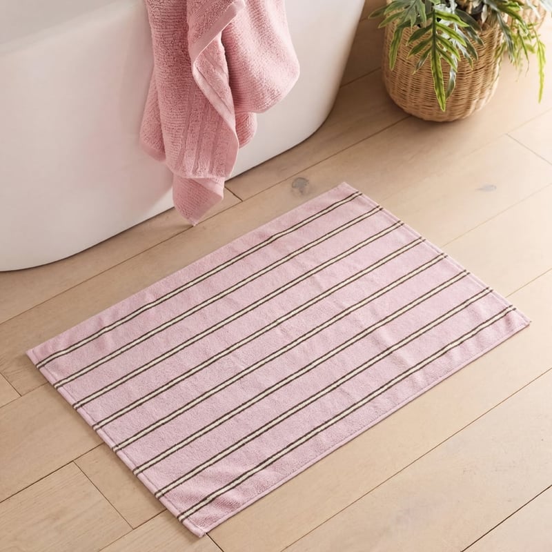 European Lincoln Pink Blossom & Truffle Stripe Turkish Cotton Towel Range