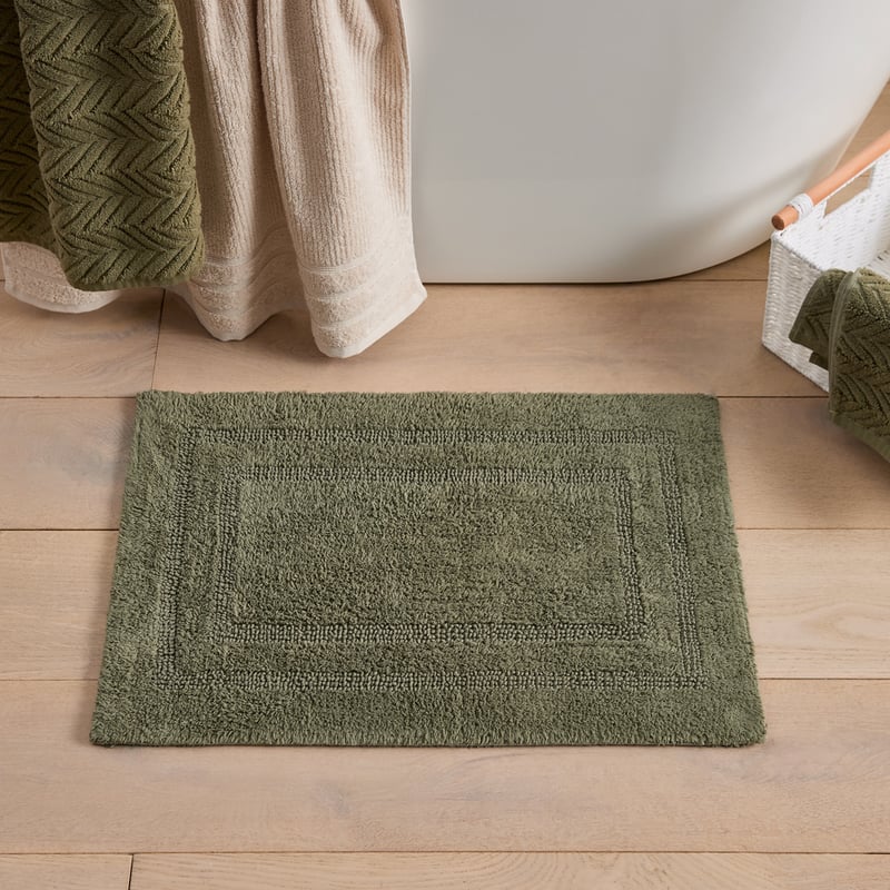 Regent Moss Reversible Cotton Apartment Bath Mat
