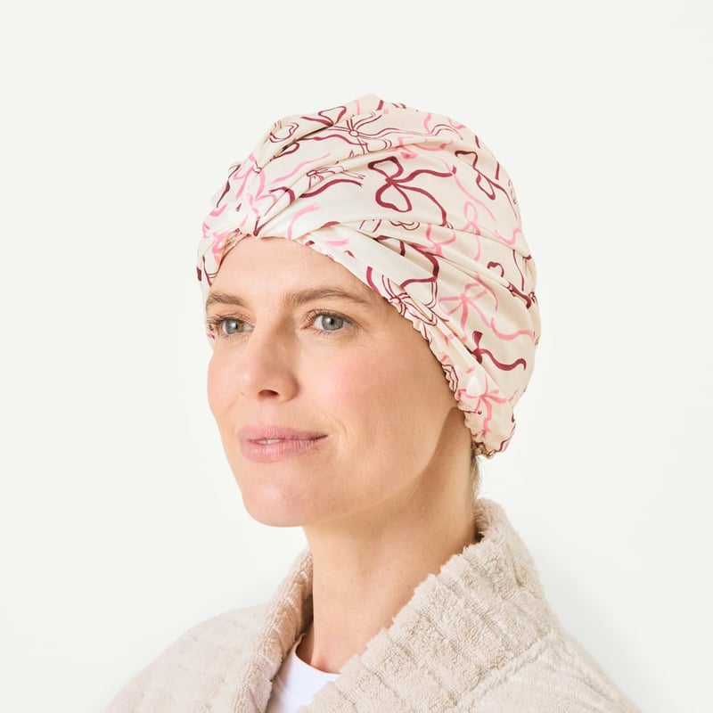Pink Bows Printed Shower Cap