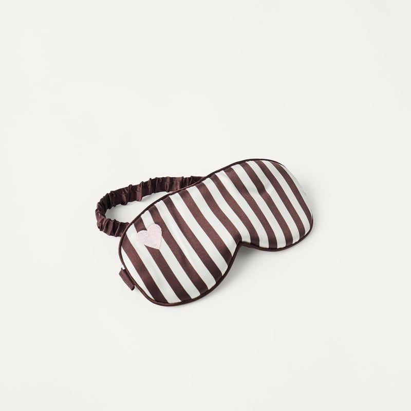 Pure Silk Natural & Chocolate Stripe Eye Mask