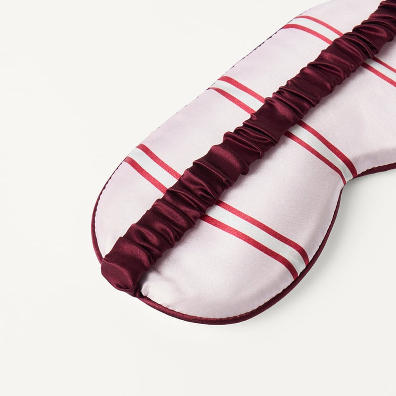 Pure Silk Pink & Red Heart Eye Mask